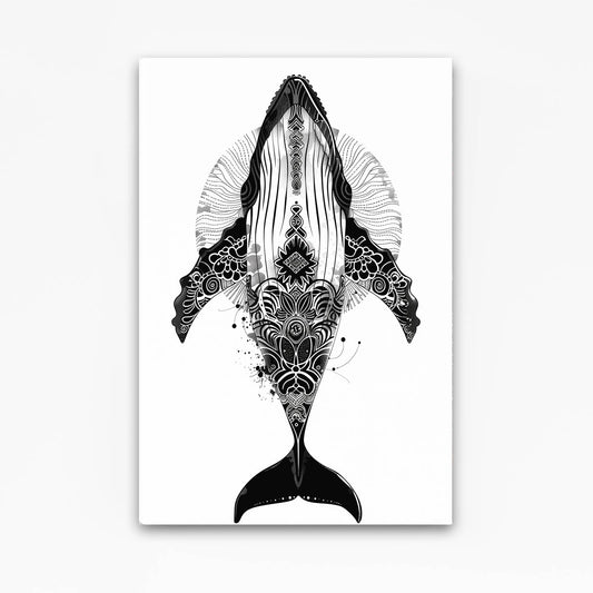 Black And White Whale Art