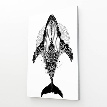 Black And White Whale Art