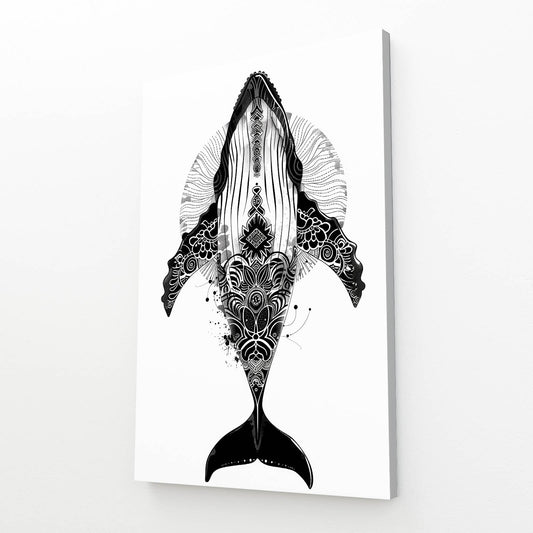 Black And White Whale Art
