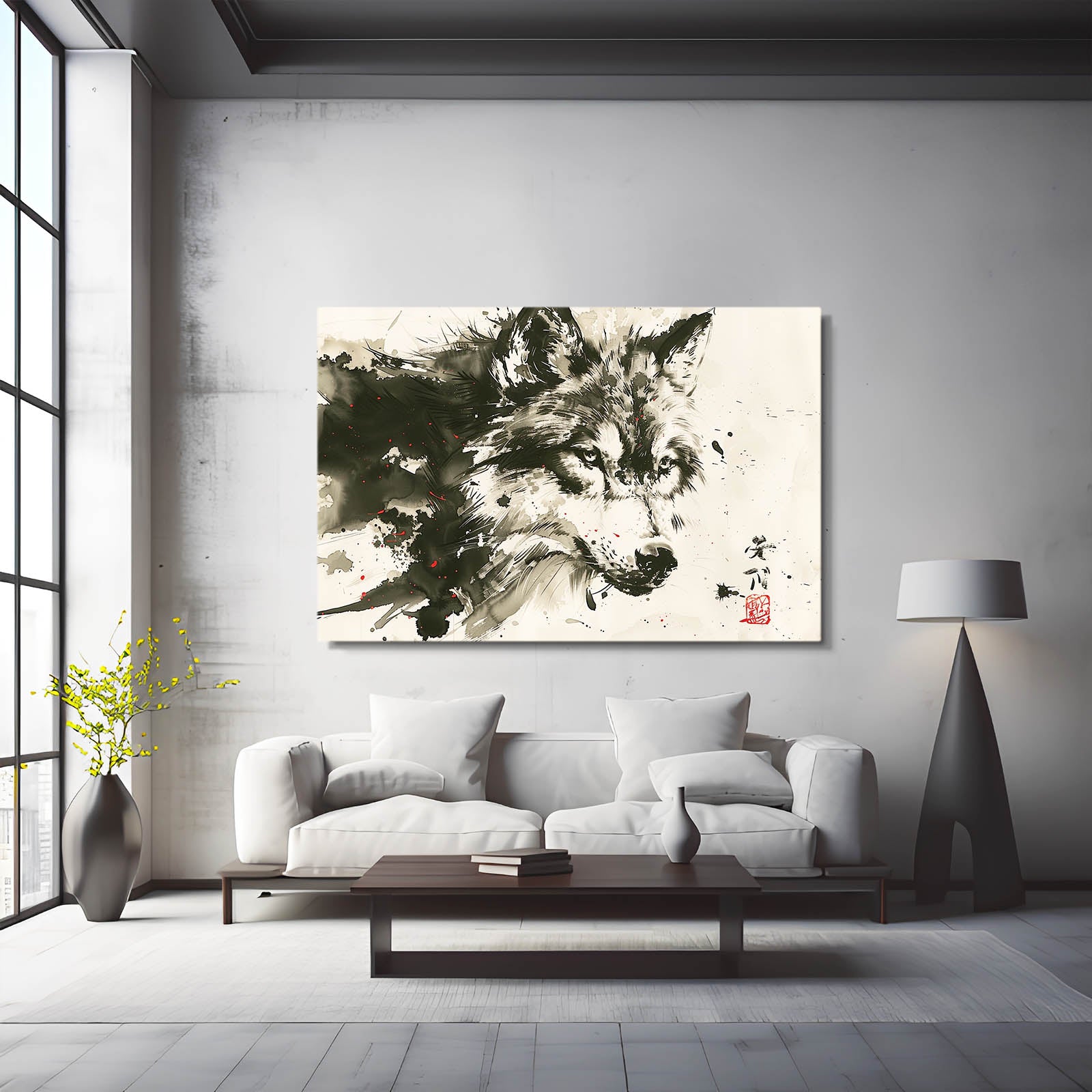 Black And White Wolf Art
