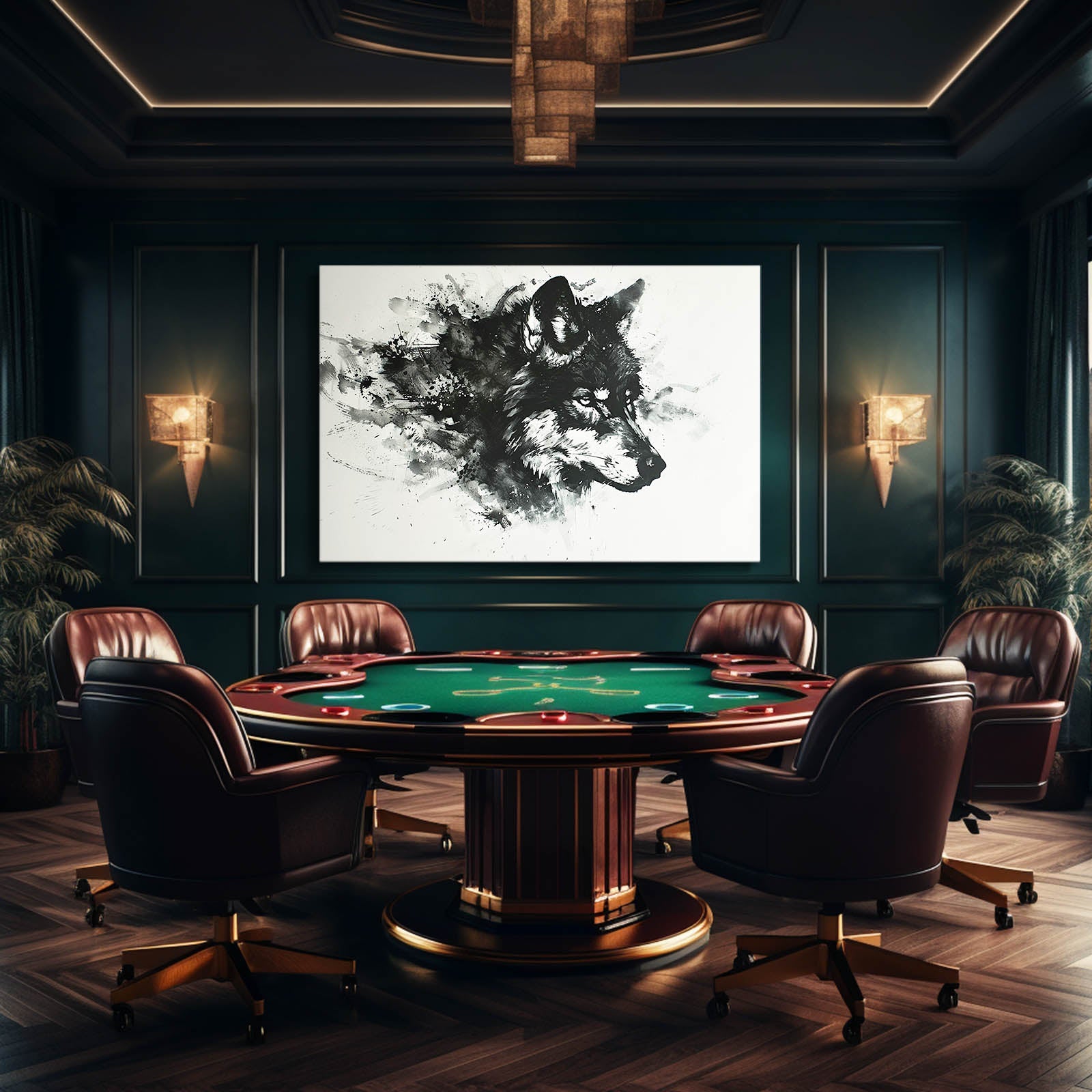 Black And White Wolf Wall Art