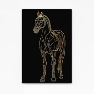 Black Art Deco Horse Artwork
