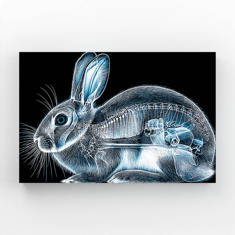 Black Bunny Canvas – angled canvas view on white background