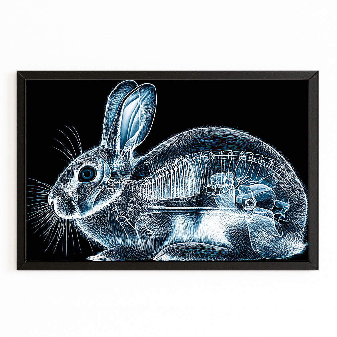 Black Bunny Canvas – with Premium Black frame on white background