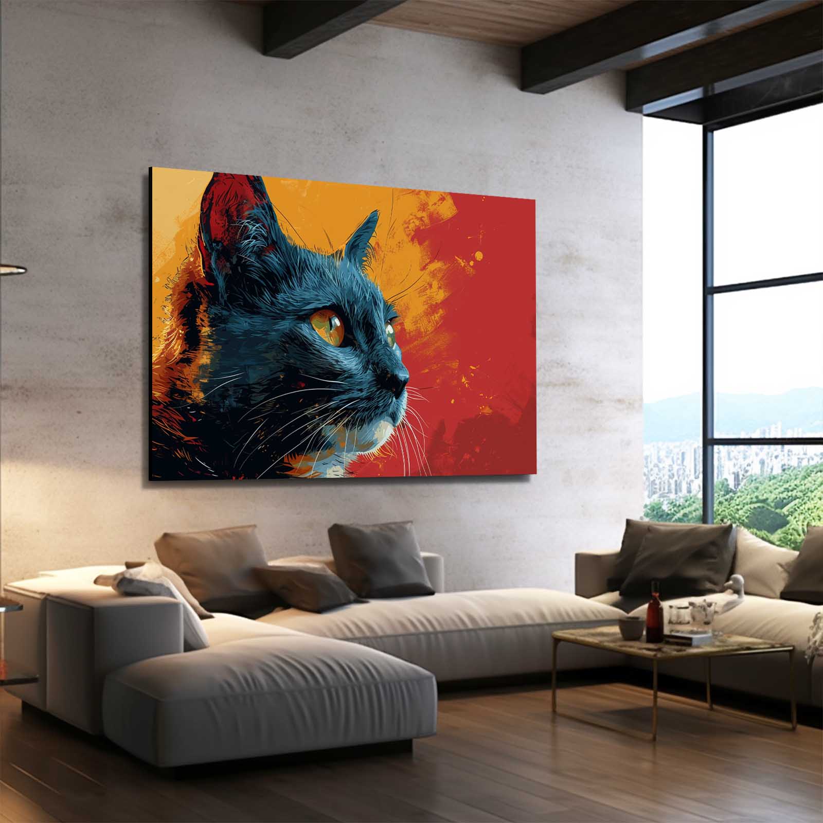 Black Cat Canvas Wall Art