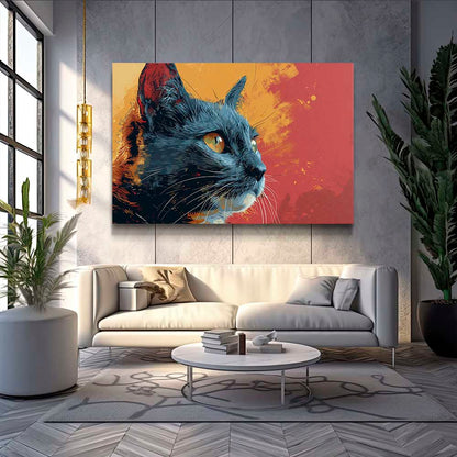 Black Cat Canvas Wall Art