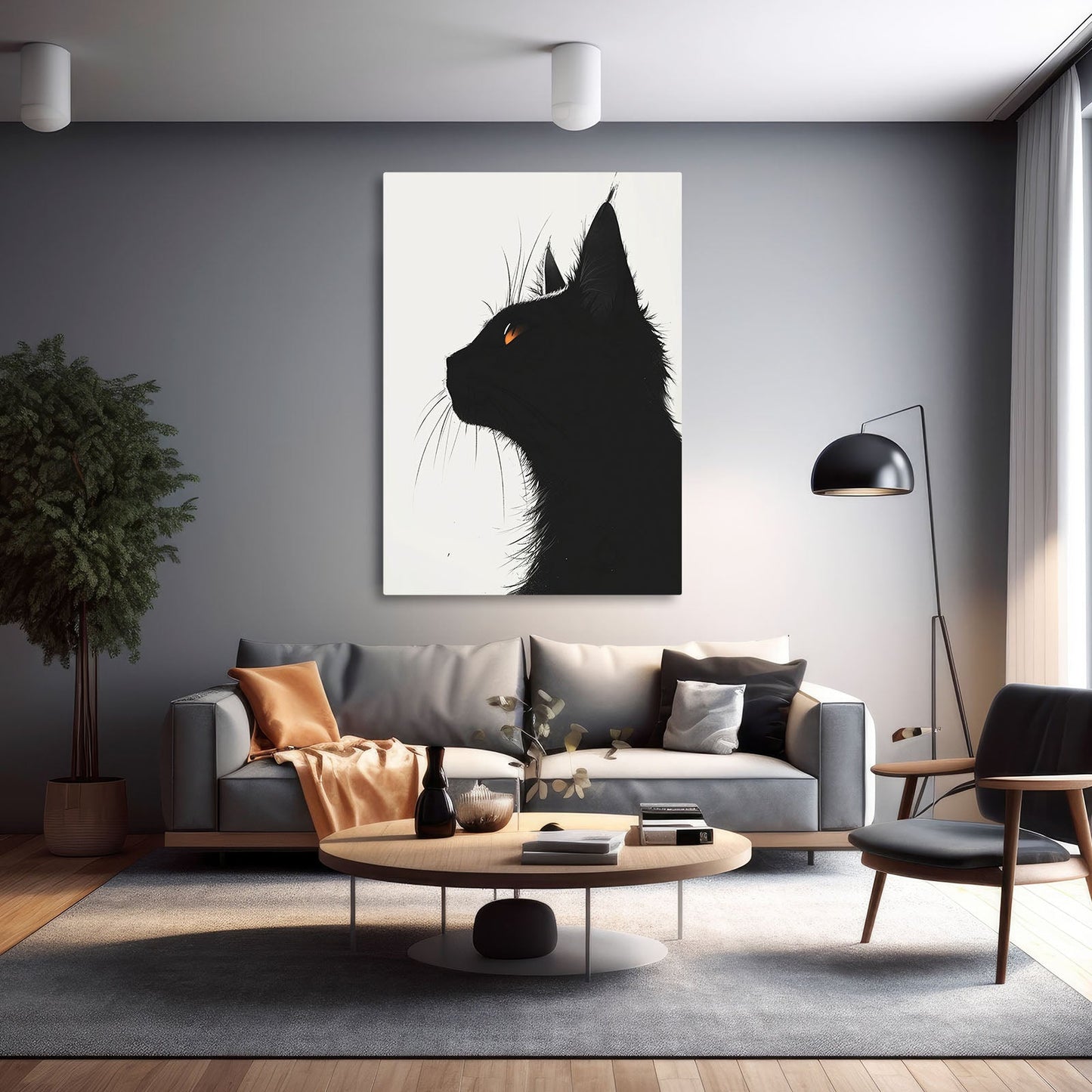 Black Cat Wall Art Decor