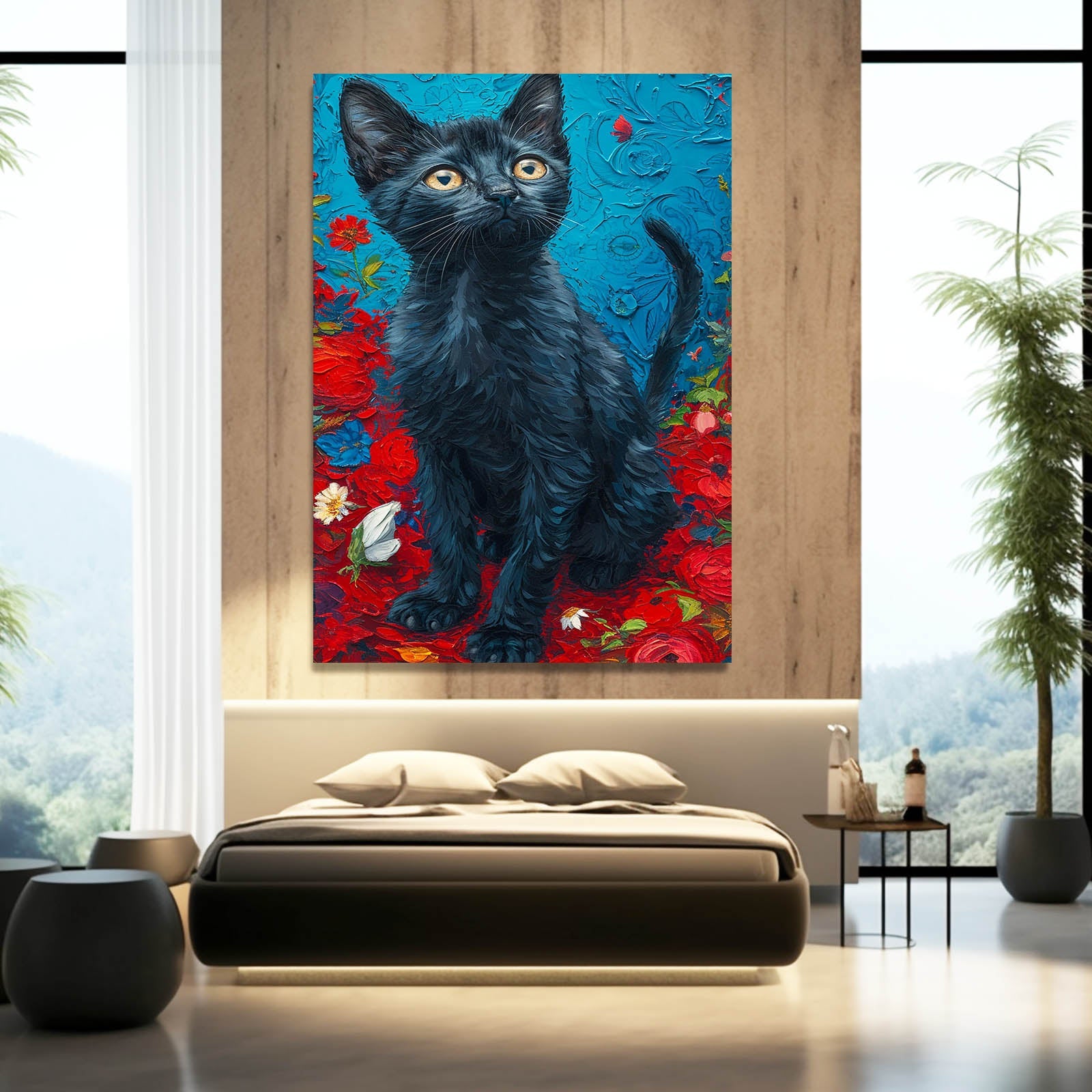 Black Cat Wall Art Prints