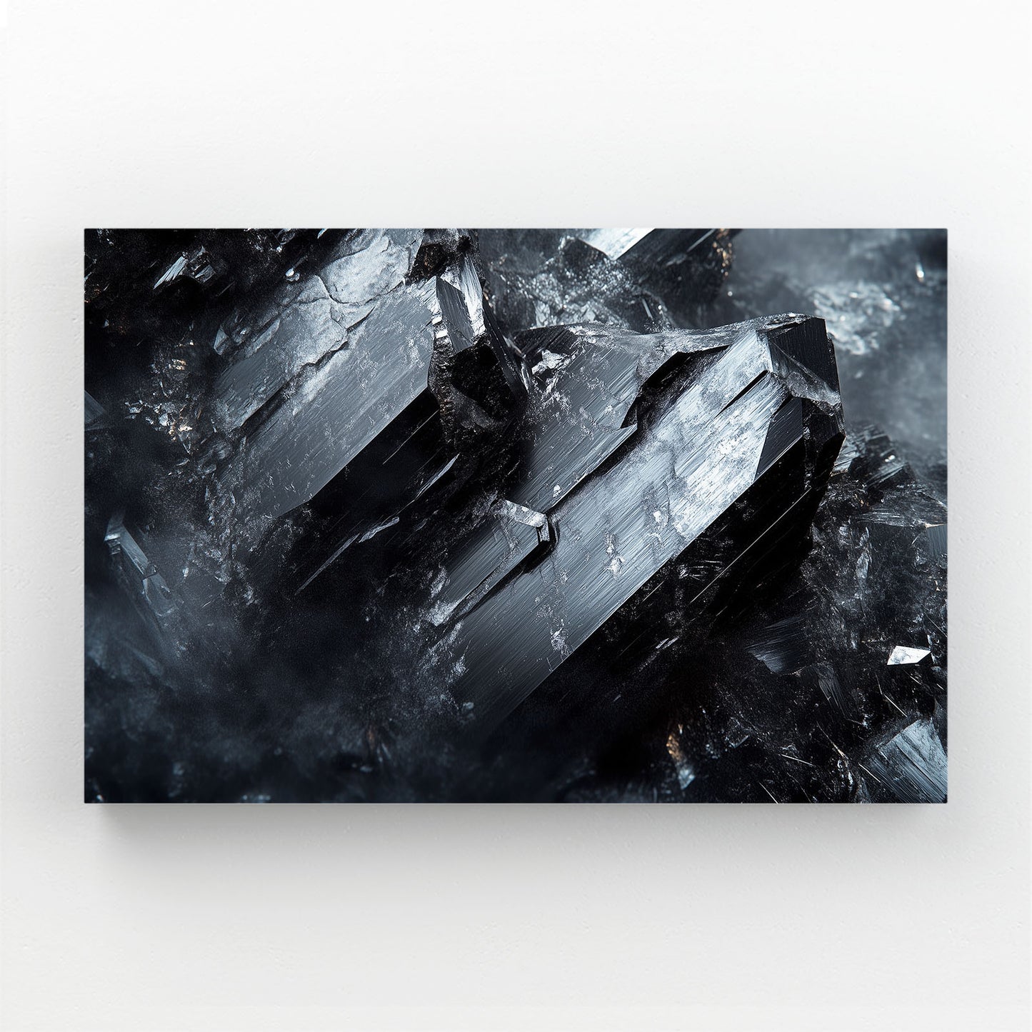 Black Crystal Smoke Abstract Wall Decor – black crystal smoke abstract canvas print