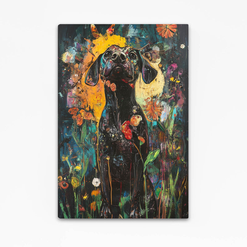Black Dog Art — abstract canvas print in brown tones