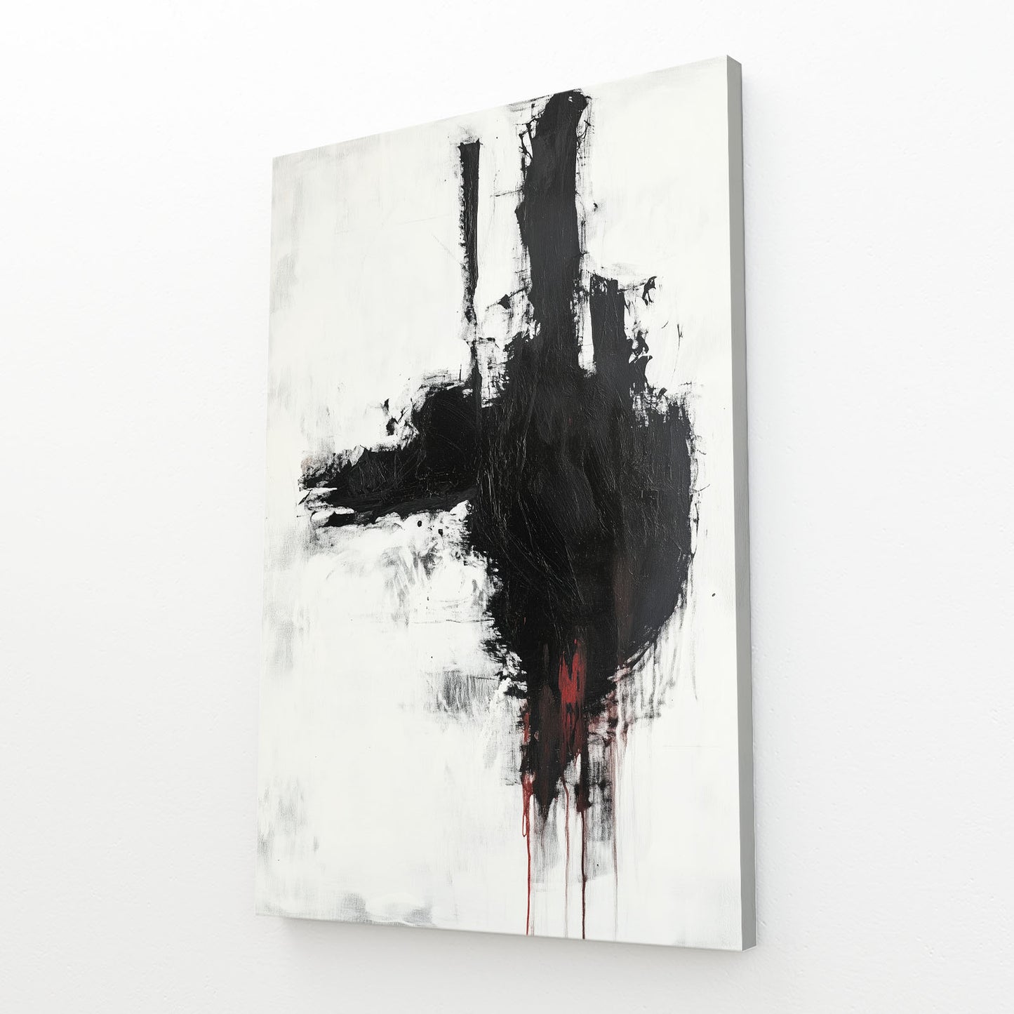 Black Drip Gesture Abstract Art – canvas print on white background