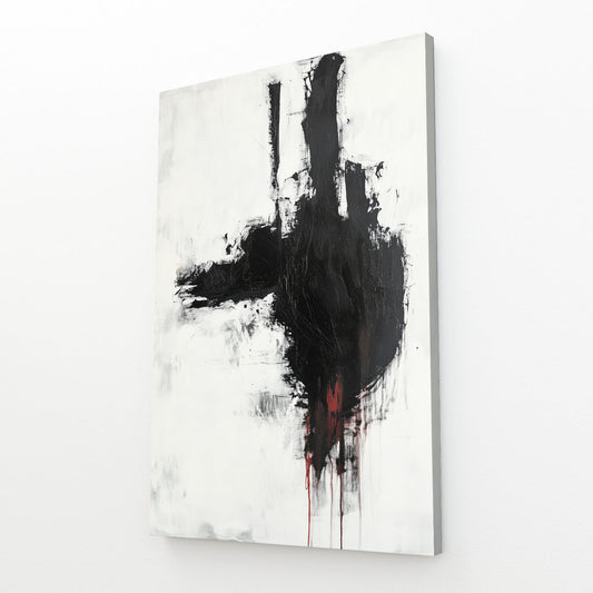 Black Drip Gesture Abstract Art – canvas print on white background