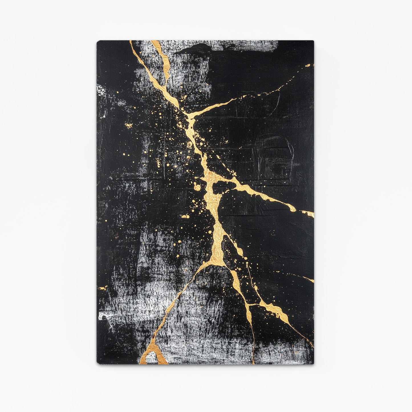 Black Gold Fracture Abstract Canvas – black gold fracture abstract canvas print