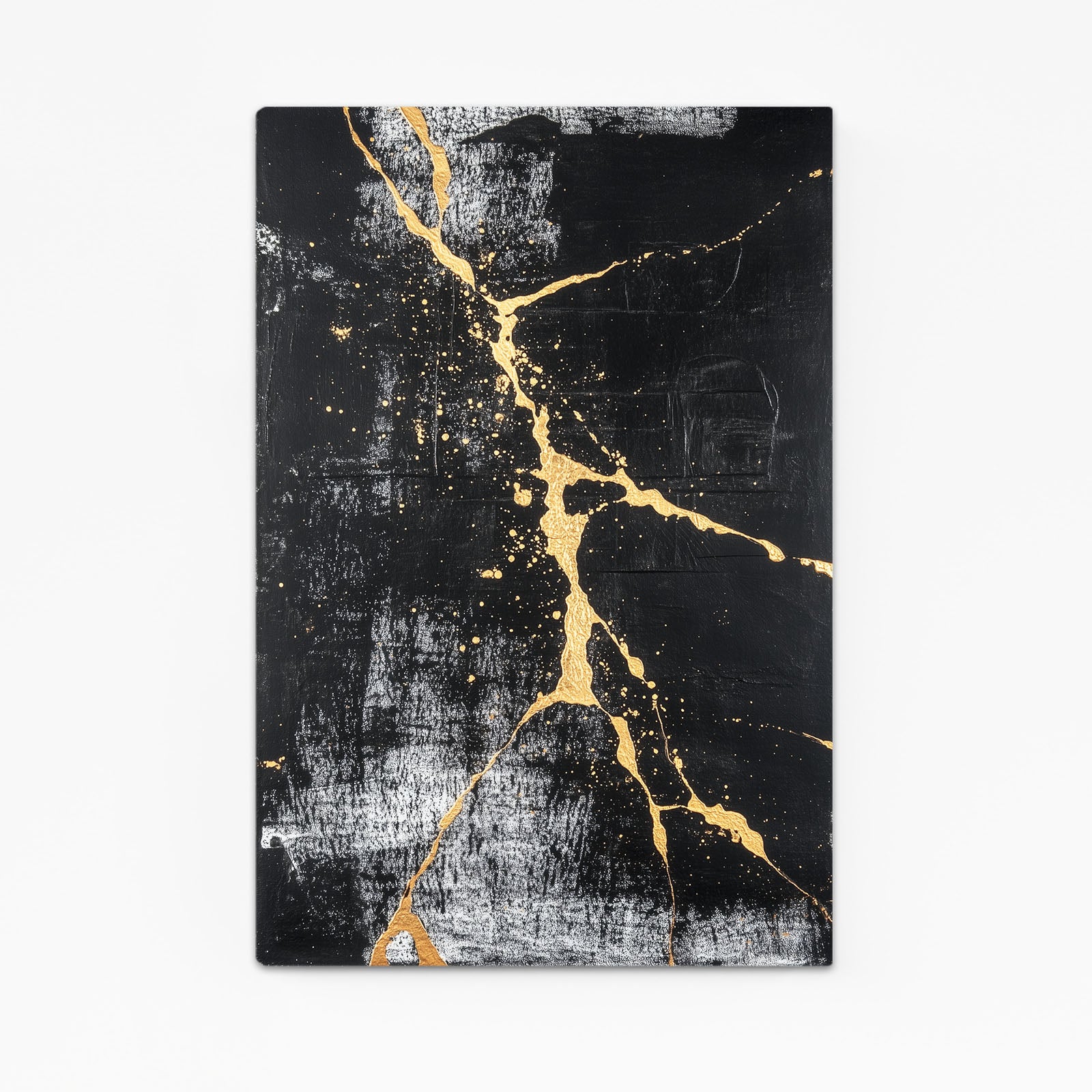 Black Gold Fracture Abstract Canvas – black gold fracture abstract canvas print