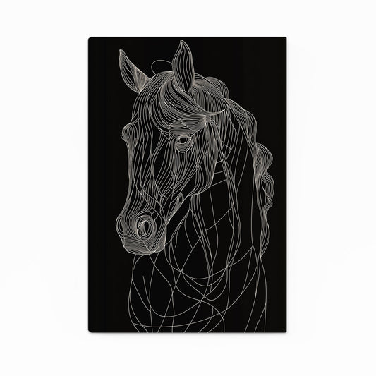 Black Horse Wall Art – with Premium Black frame on white background