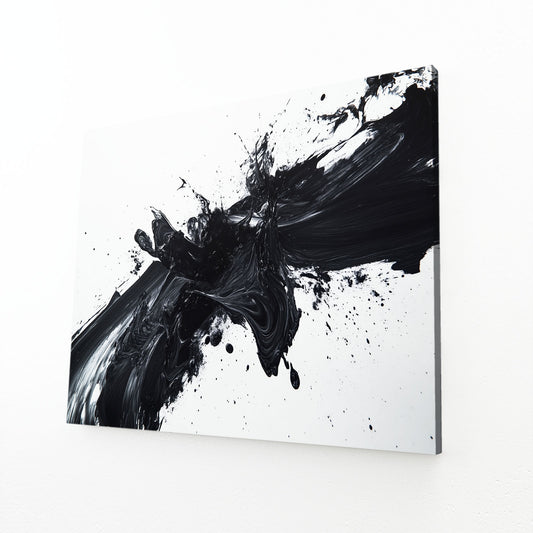 Black Ink Burst Abstract Wall Art – black ink burst abstract canvas print