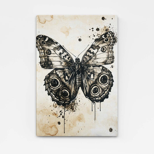 Black Ink Butterfly Wall Art