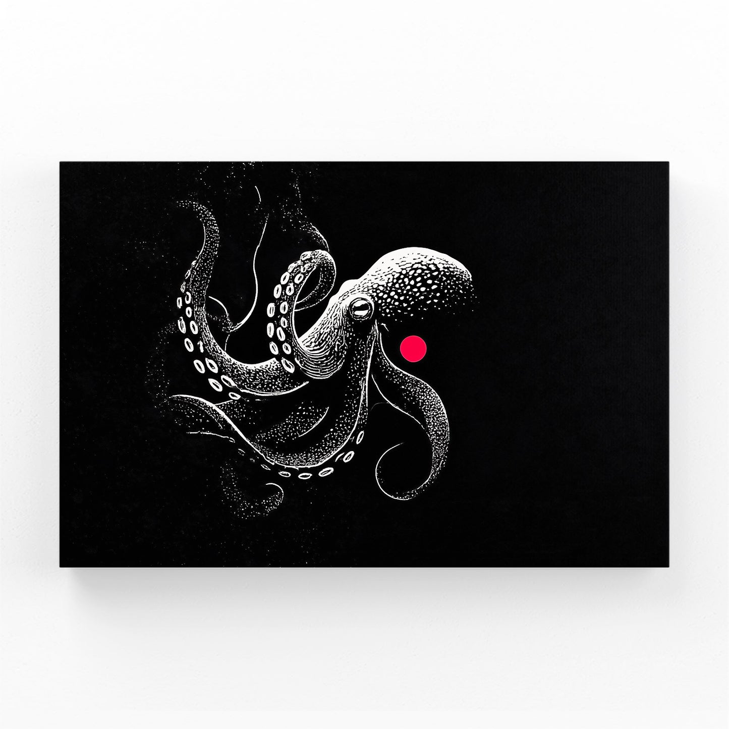 Black Ink Dot Octopus Art – black ink dot octopus canvas print