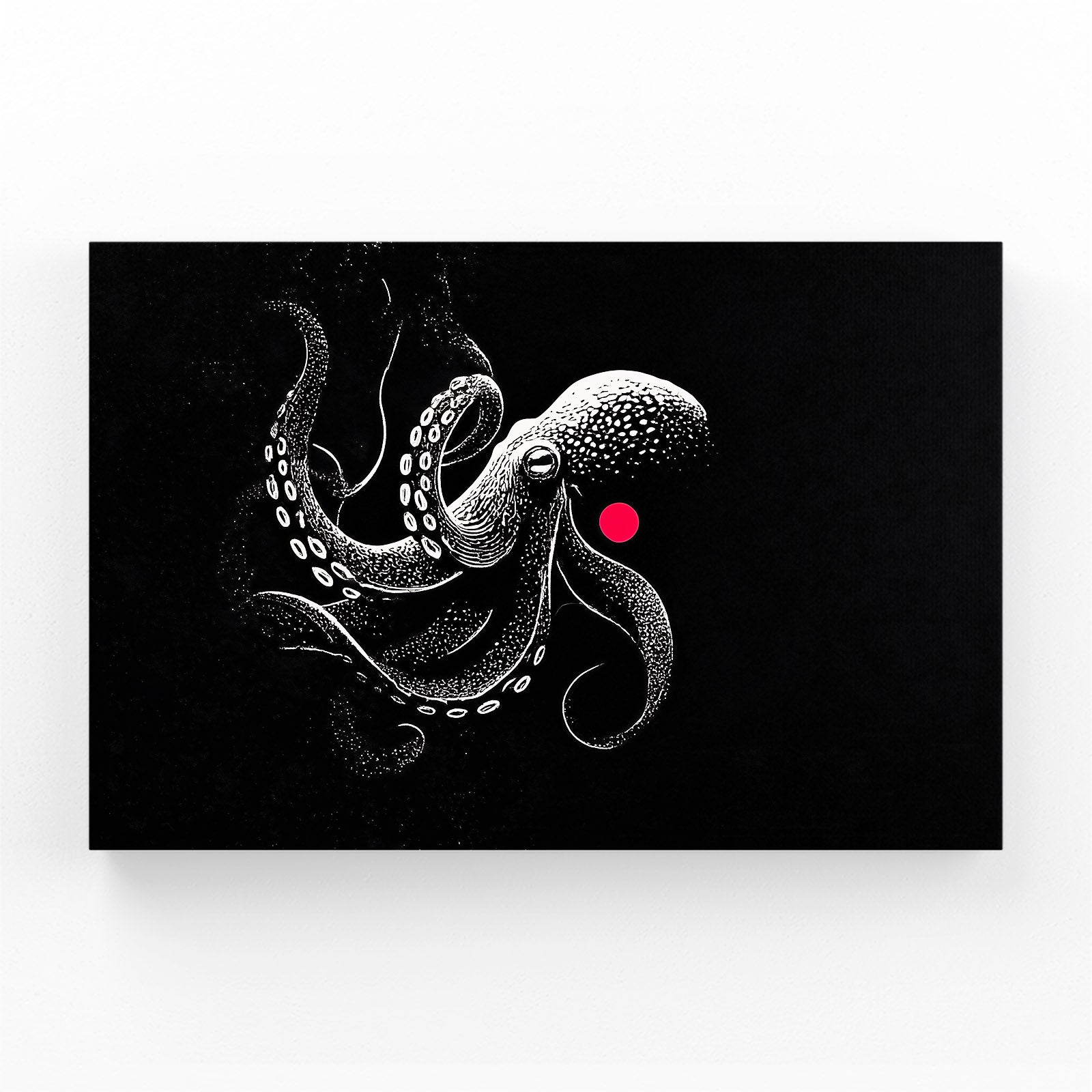 Black Ink Dot Octopus Art – black ink dot octopus canvas print