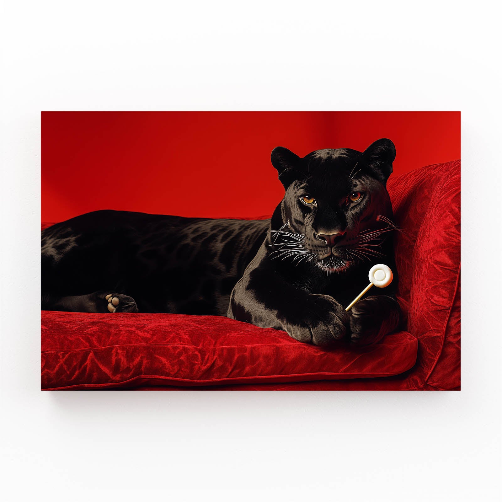 Black Leopard Lounging Wall Art – black leopard lounging leopard canvas print