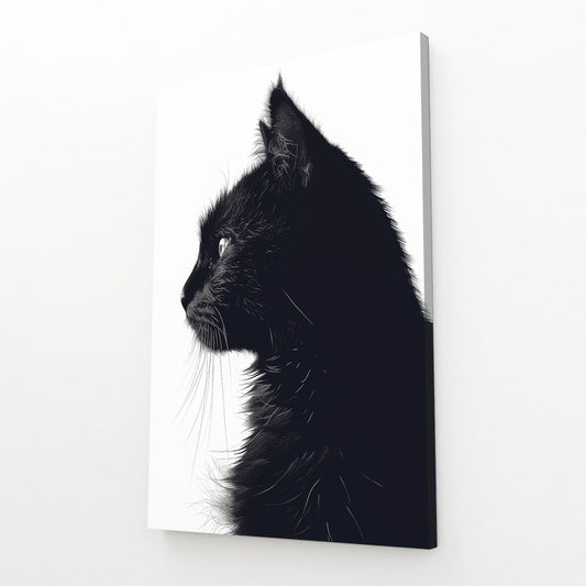 Black Profile Cat Wall Art