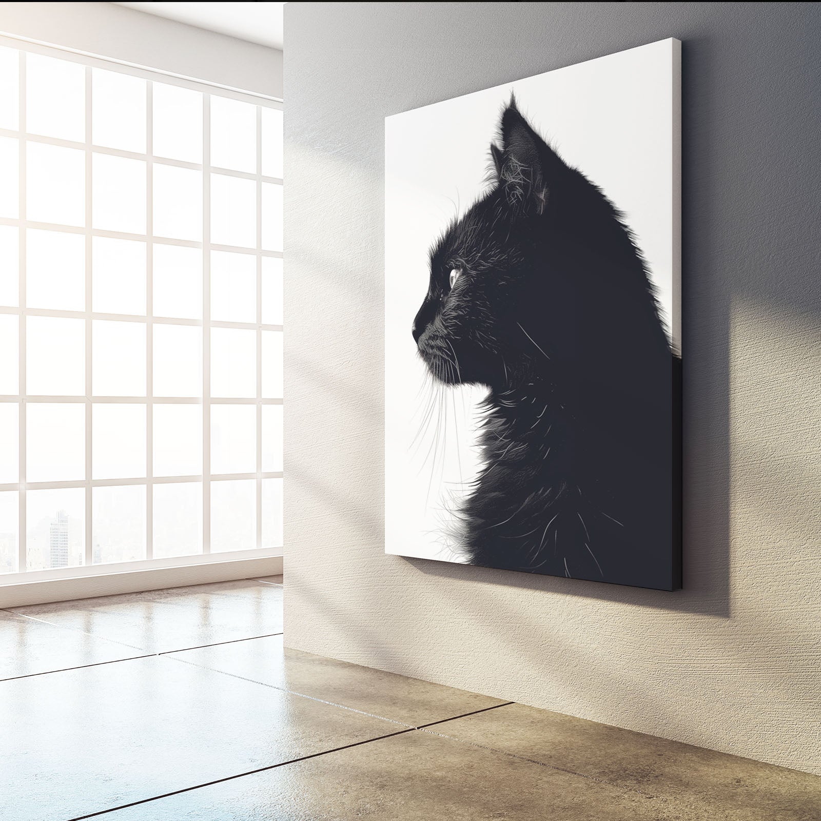 Black Profile Cat Wall Art