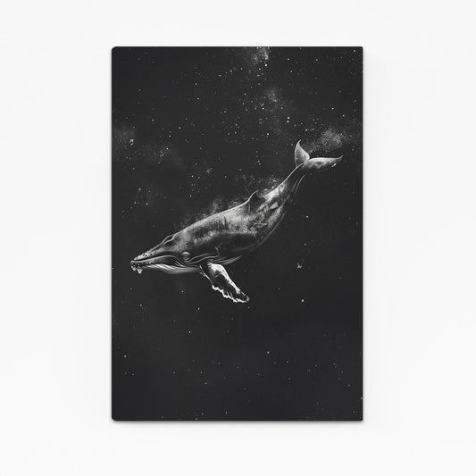 Black Space Whale Art