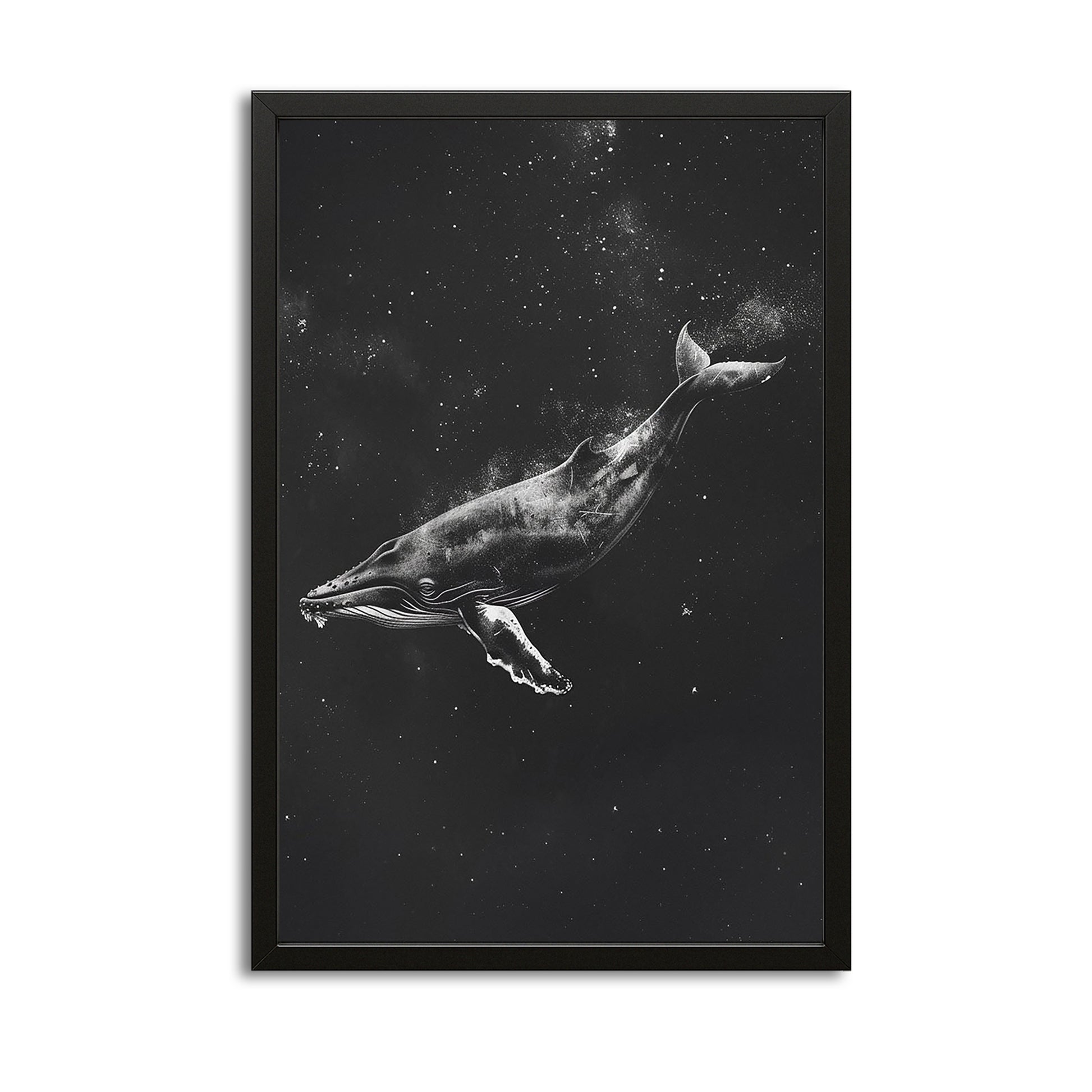 Black Space Whale Art