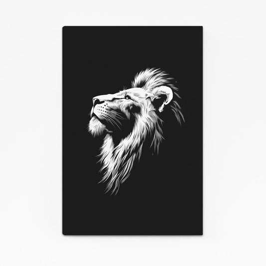 Black White Lion Canvas