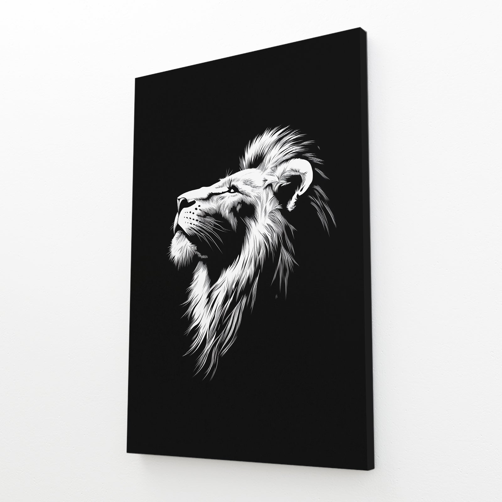 Black White Lion Canvas