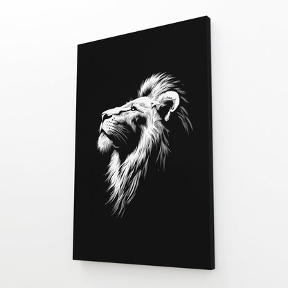 Black White Lion Canvas