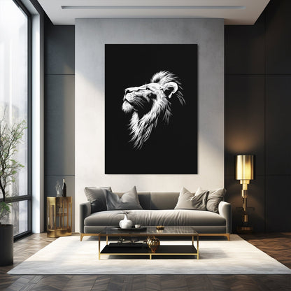 Black White Lion Canvas