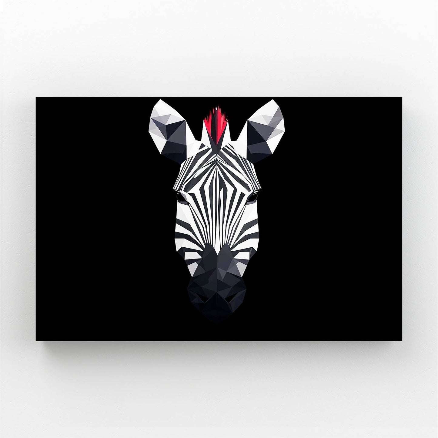 Black White Zebra Art – styled in a furnished interior