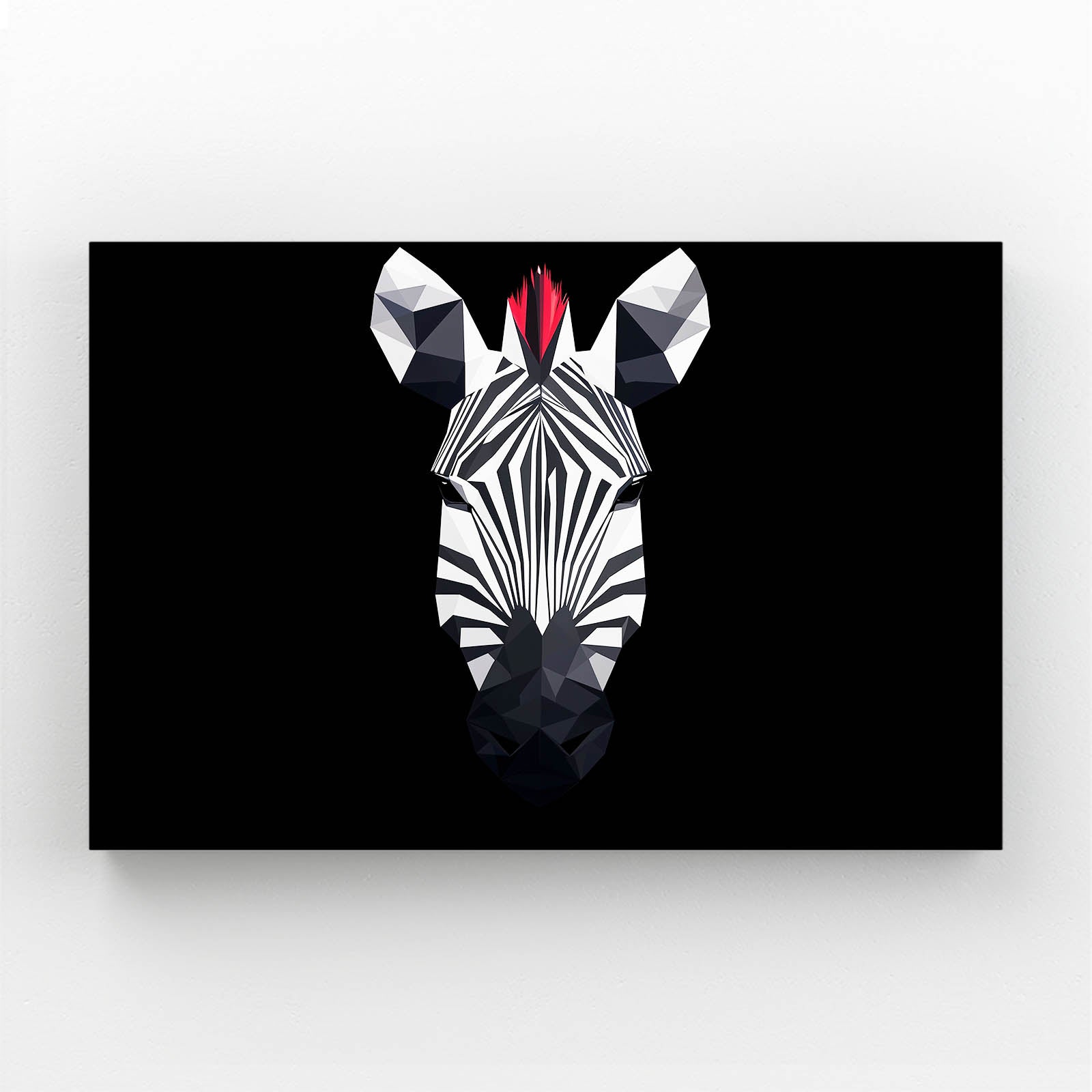 Black White Zebra Art – styled in a furnished interior
