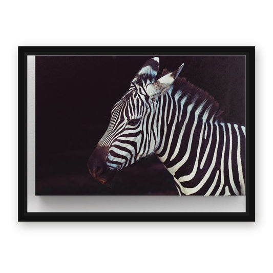Black White Zebra Artwork – with Premium Black wood frame