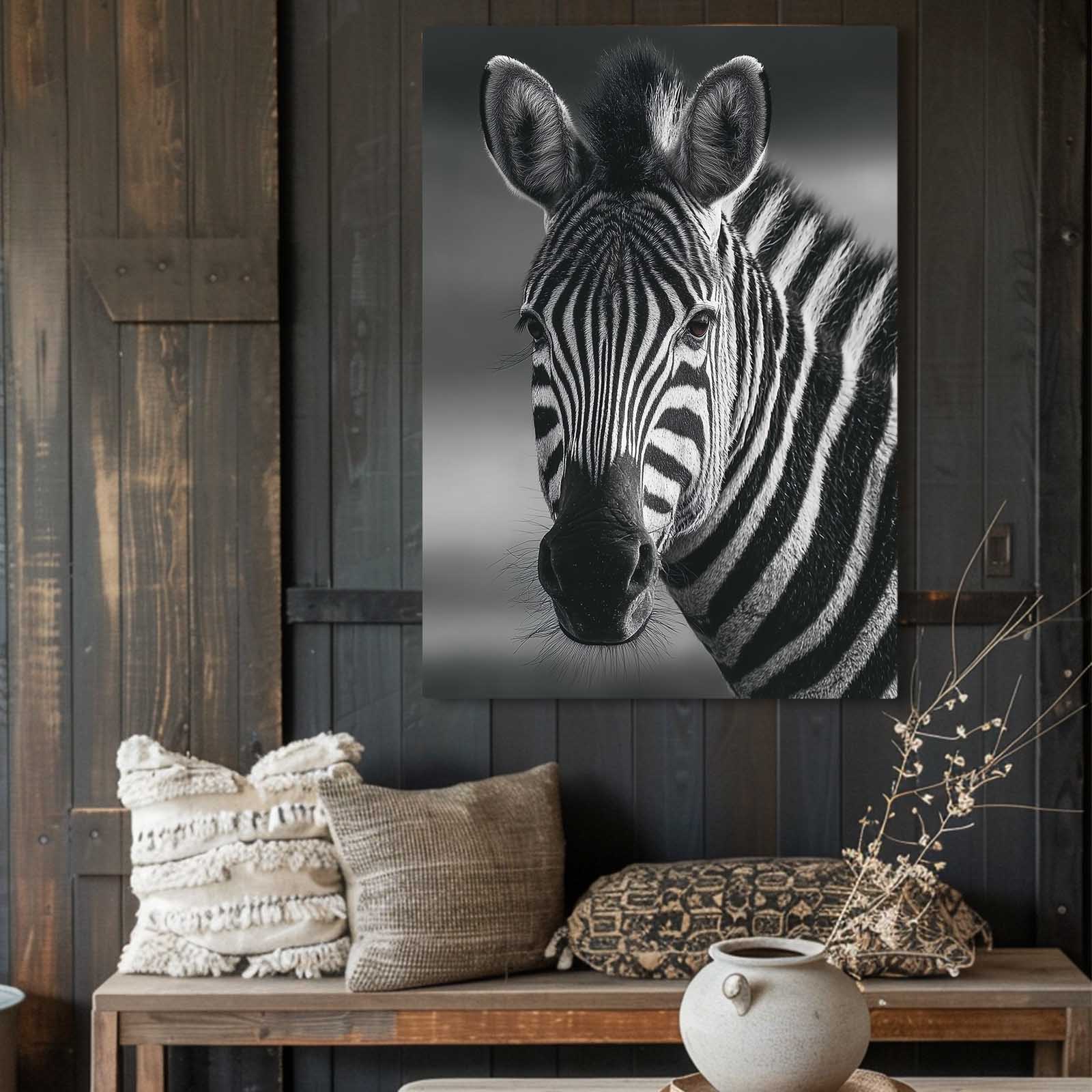 Black White Zebra Prints – styled in a furnished interior