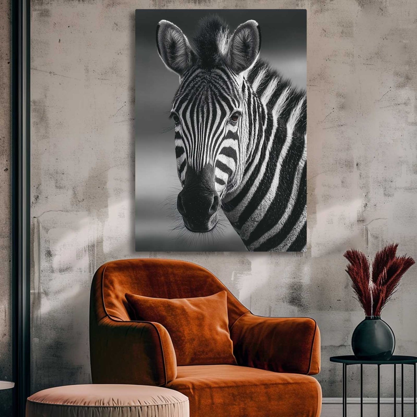 Black White Zebra Prints – styled in a furnished interior