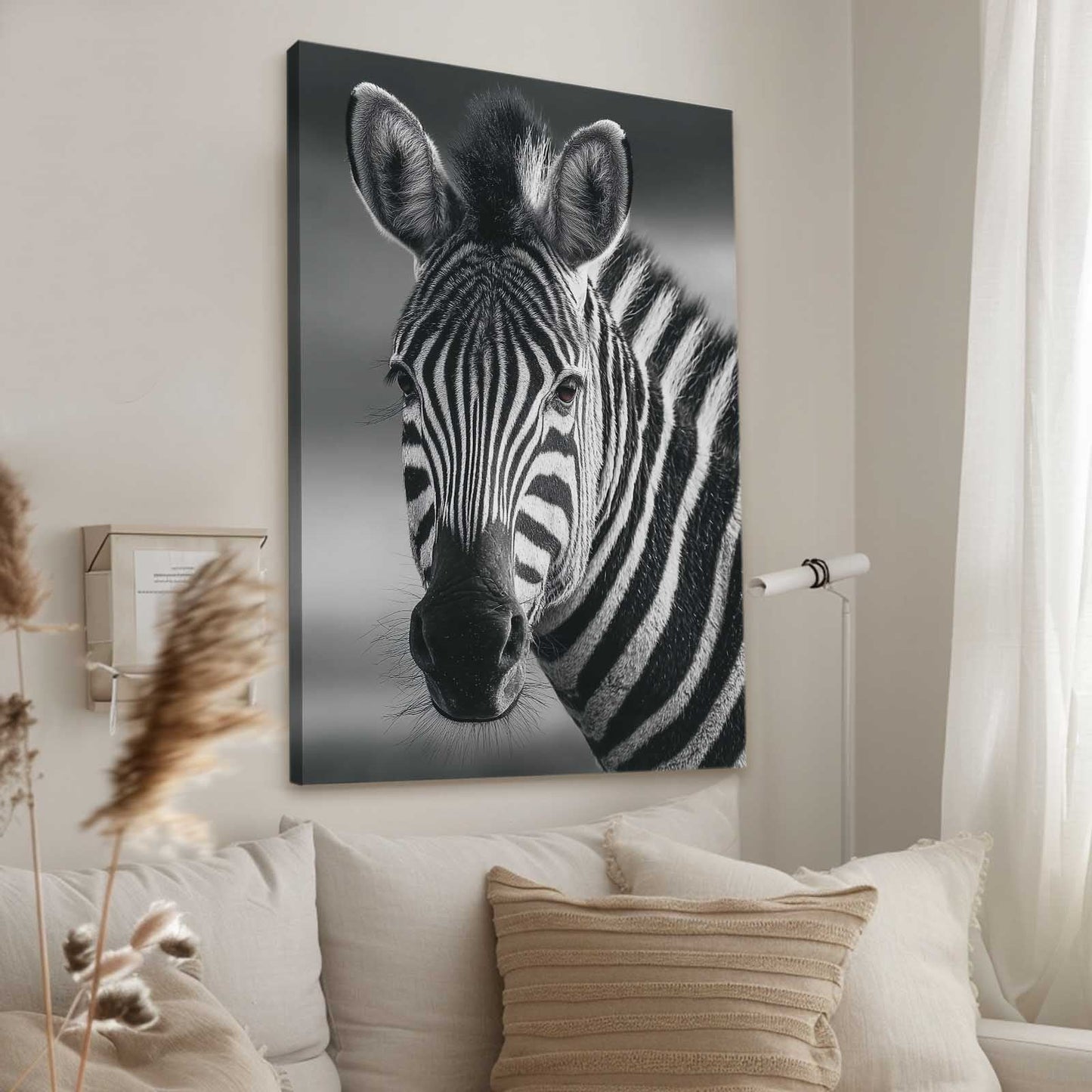 Black White Zebra Prints – styled in a furnished interior