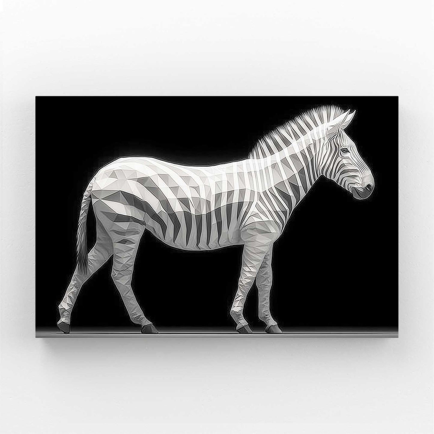 Black White Zebra Wall Art – styled in a furnished interior