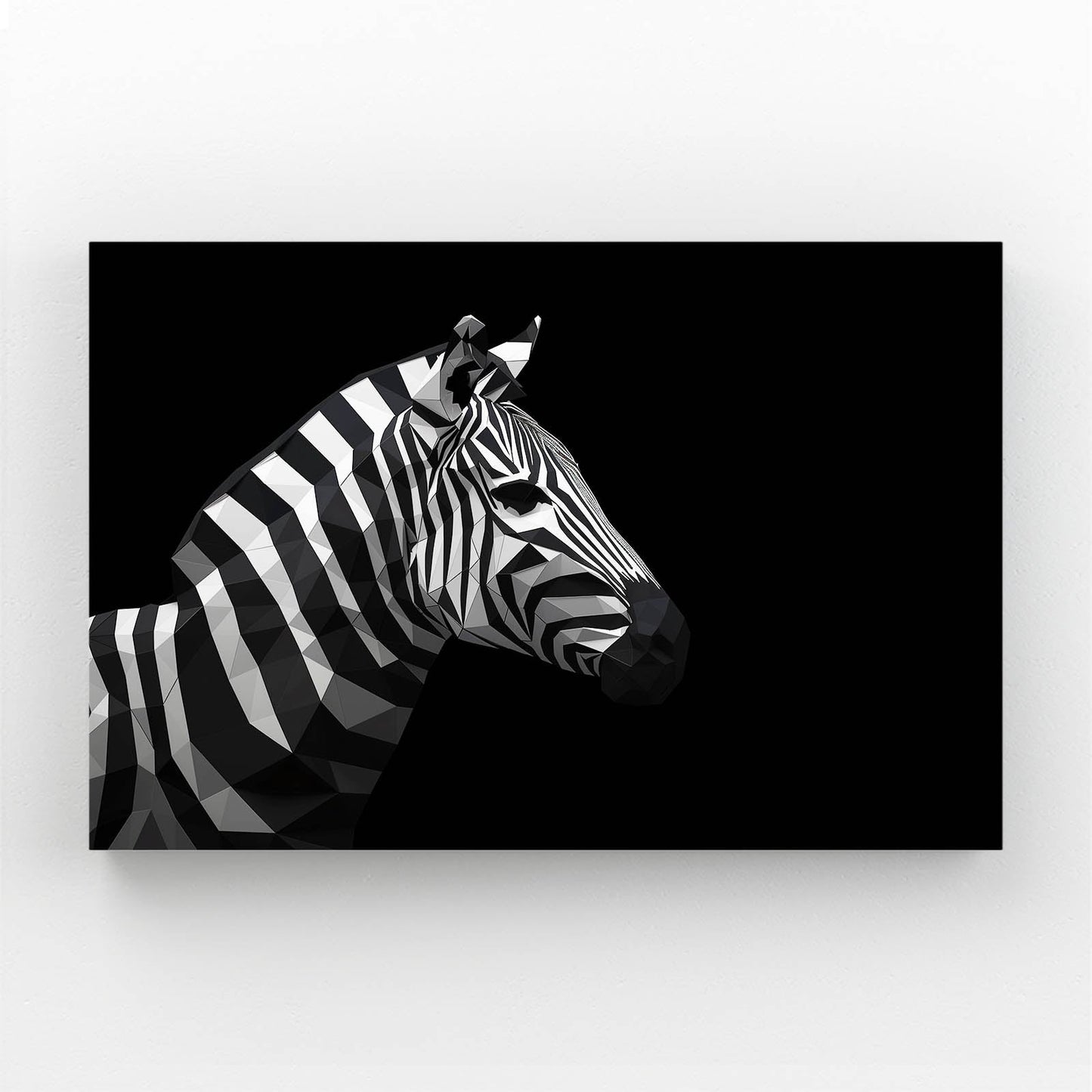 Black Zebra Canvas – styled in a furnished interior