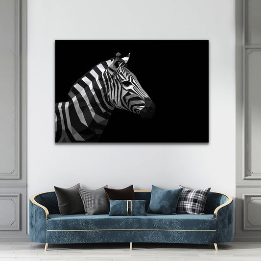 Black Zebra Canvas – styled in a furnished interior