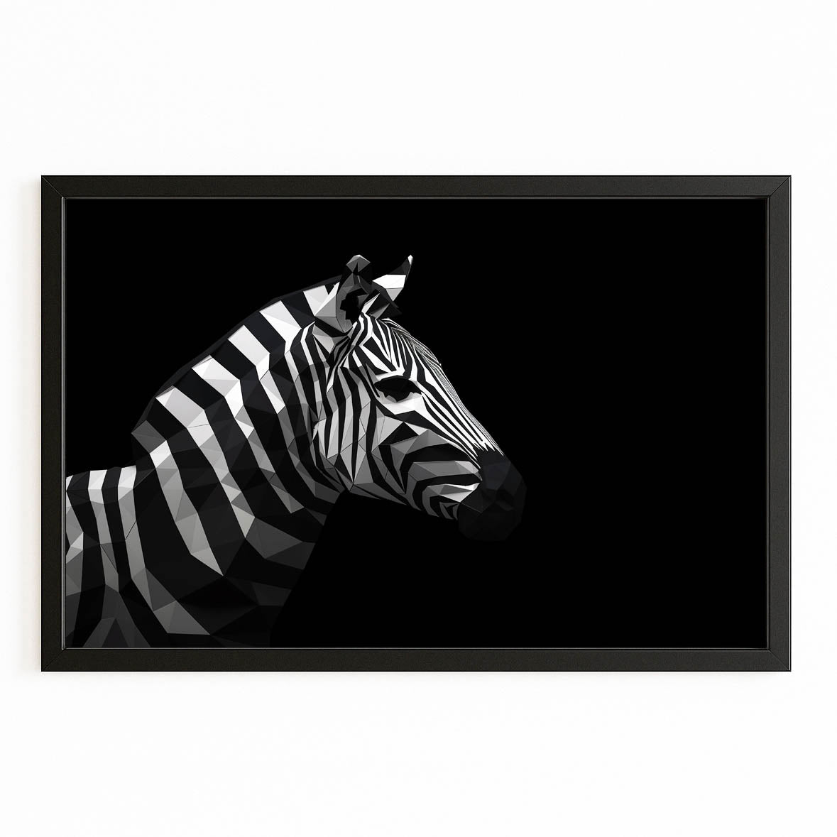 Black Zebra Canvas – with Premium Black frame on white background