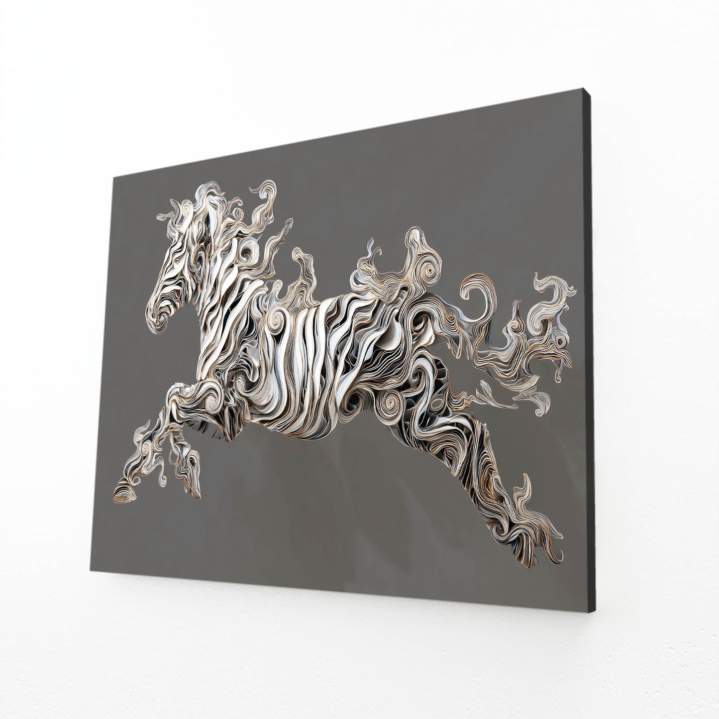 Black Zebra Prints – angled canvas view on white background