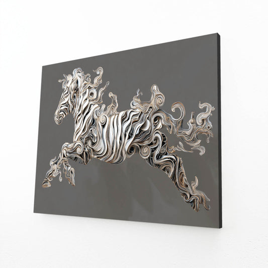 Black Zebra Prints – angled canvas view on white background