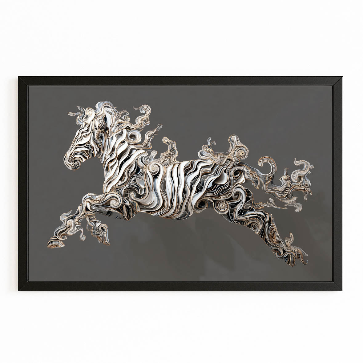 Black Zebra Prints – with Premium Black frame on white background