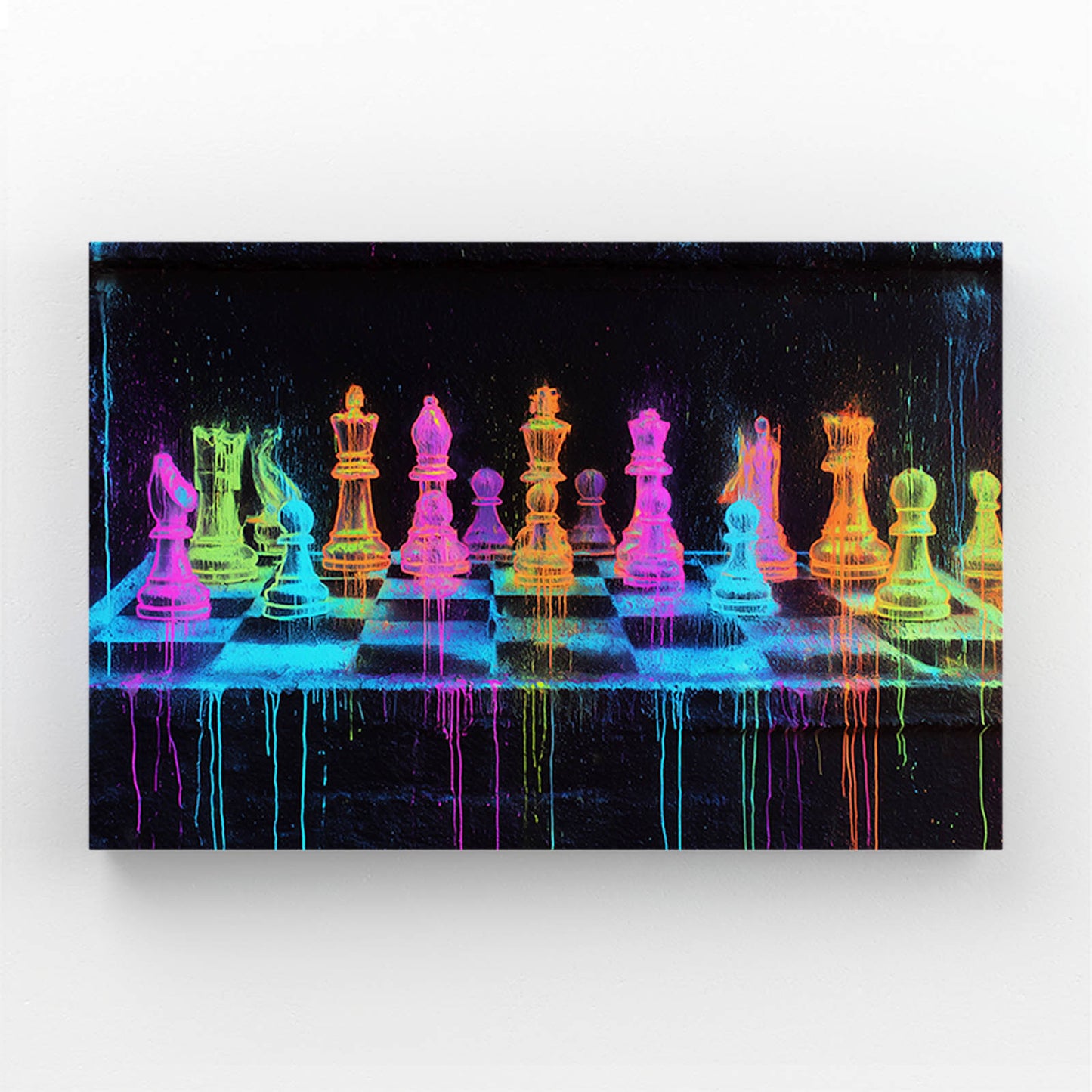 Blacklight Neon Board Chess Canvas Art – blacklight neon board chess canvas print