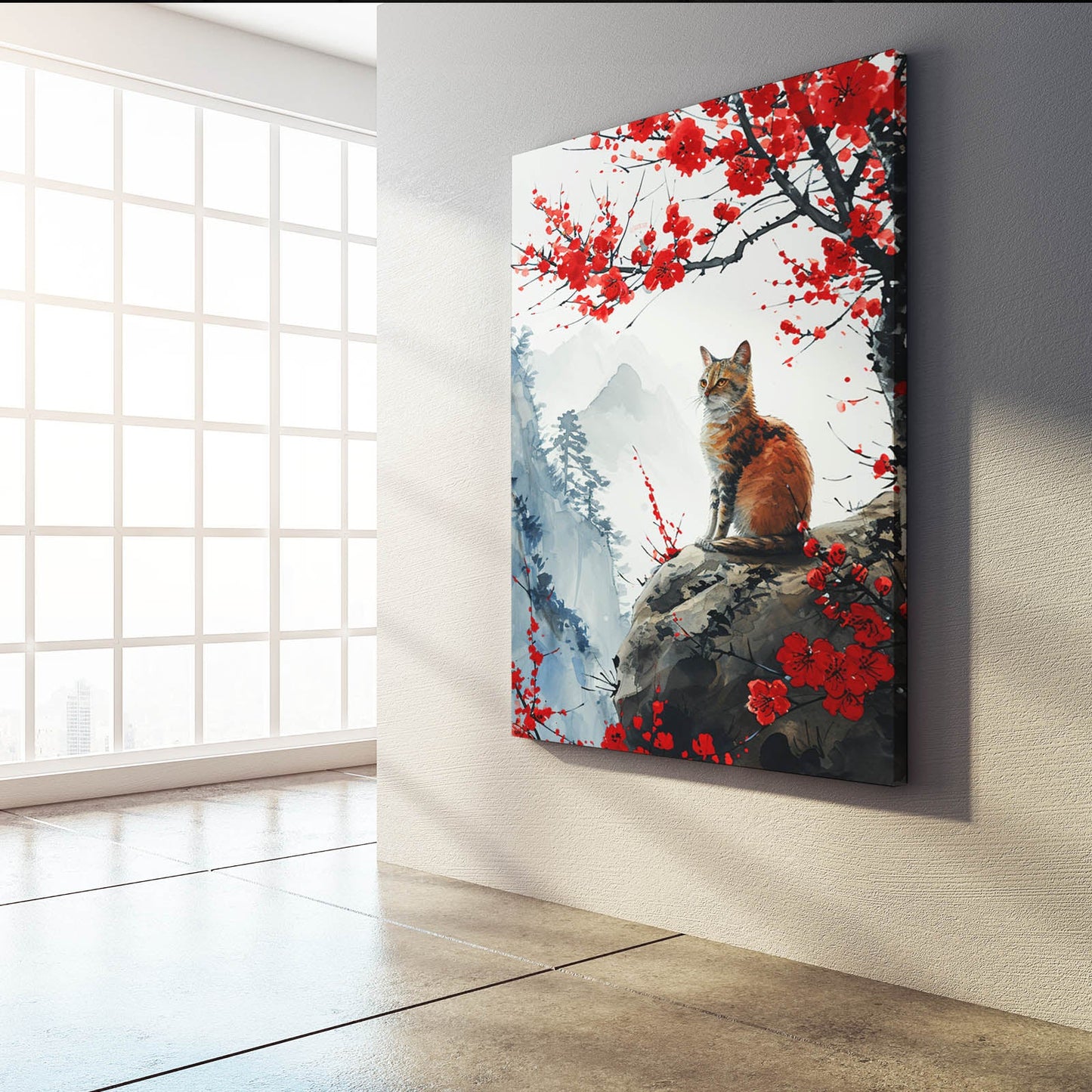 Blossom Serenity Cat Wall Art
