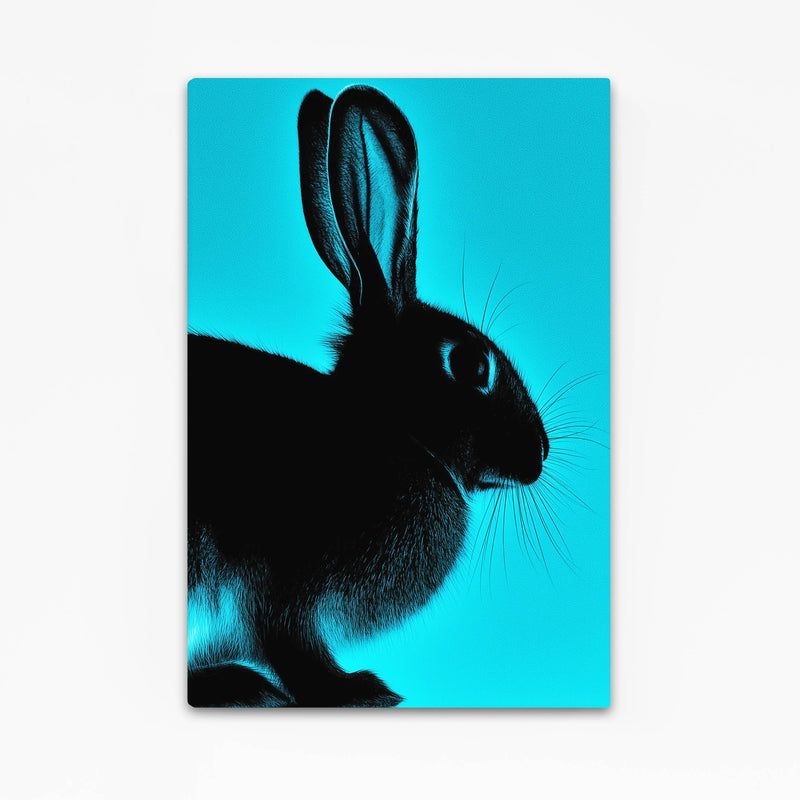 Blue Bunny Canvas – angled canvas view on white background