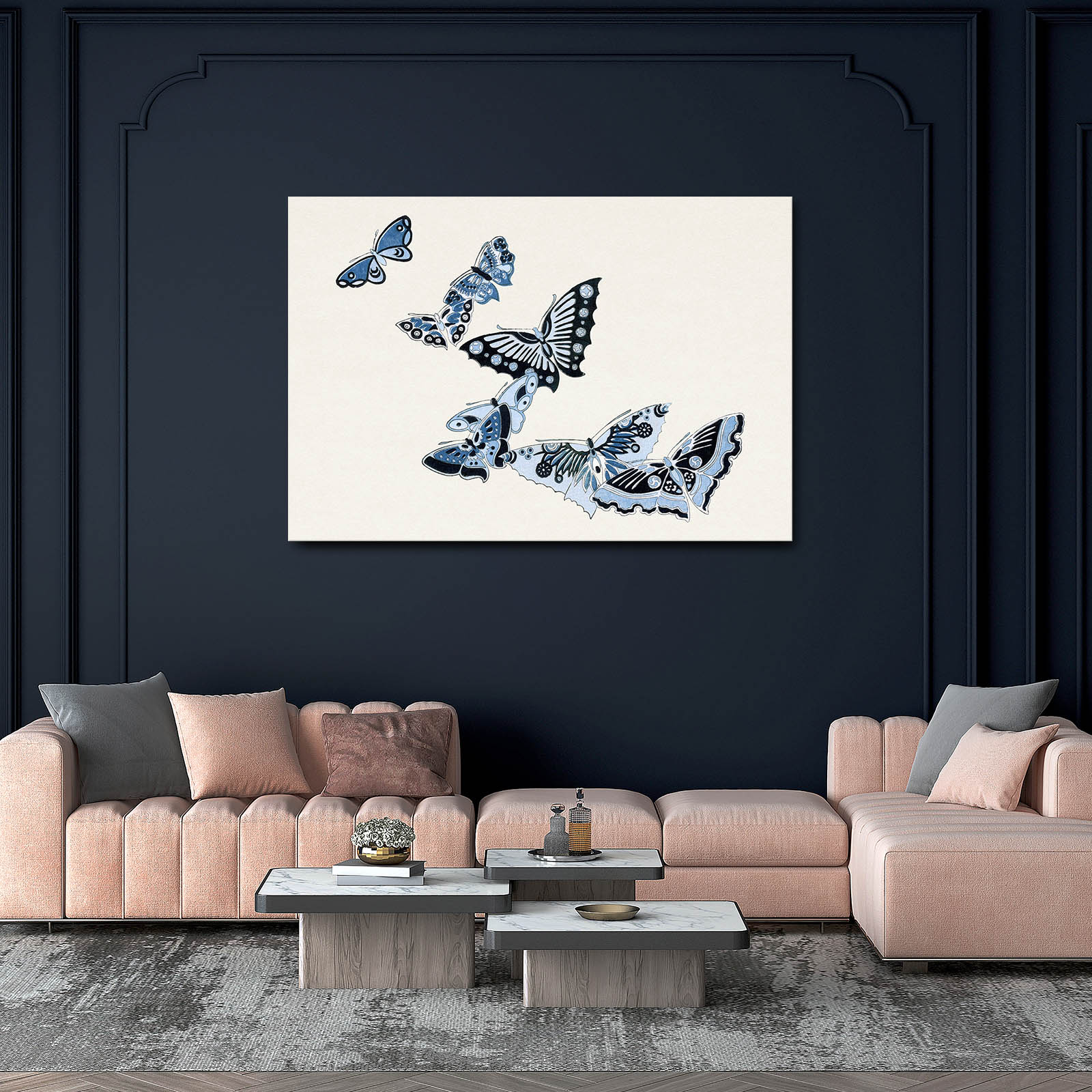 Blue Butterfly Canvas Wall Art