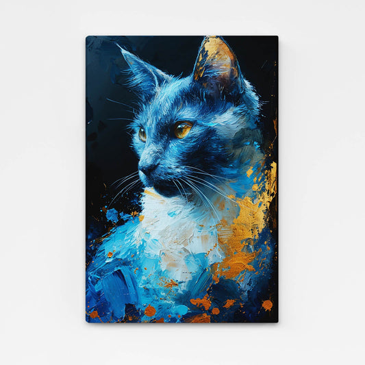 Blue Cat Painting Canvas